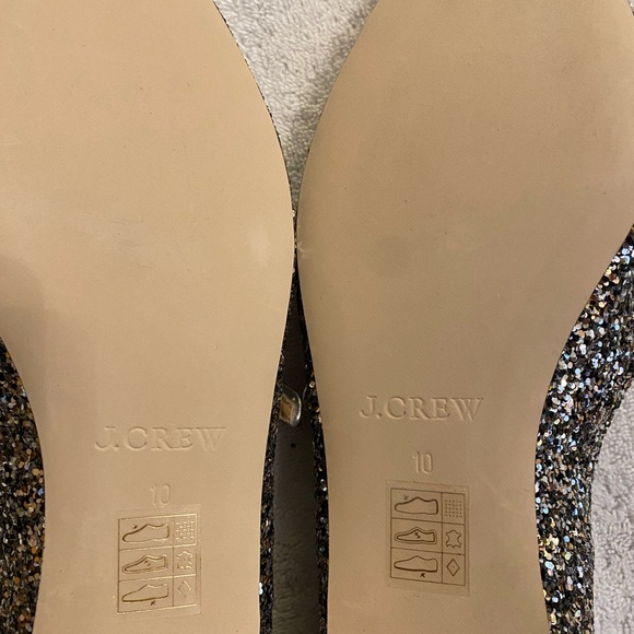 J.Crew Crystal Embellished Silver Glitter Mary Jane Flats Sz 10 NWOB - Picture 4 of 4